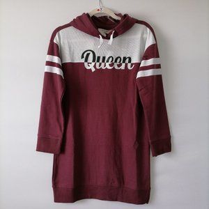 no comments Girls Burgundy Tunic Hoodie Size XL (16) New "Queen"